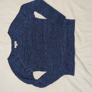 Pink Rose Deep Blue Knit Sweater